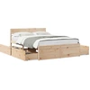 Image de vidaXL Lit en bois massif sans matelas 120x190 cm pin