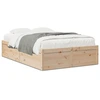 Image de vidaXL Lit en bois massif sans matelas 135x190 cm pin