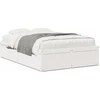 Image de vidaXL Lit en bois massif sans matelas Blanc 135x190 cm pin