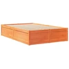 Image de vidaXL Lit en bois massif sans matelas pin brun cireux 120x190 cm