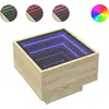 Image de vidaXL Table d'appoint avec LED Chêne Sonoma 40x40x30 cm Matériau dérivé du bois