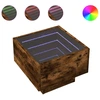 Image de vidaXL Table d'appoint avec LED Chêne fumé 40x40x30 cm Bois composite