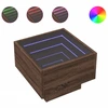 Image de vidaXL Table d'appoint avec LED brun imitation chêne 40x40x30 cm