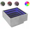 Image de vidaXL Table basse LED gris béton 50x50x30 cm Bois composite