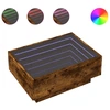 Image de vidaXL Table basse LED chêne fumé 70x50x30 cm bois composite