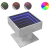 Image de vidaXL Table basse LED gris béton 50x50x45 cm Bois composite