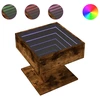 Image de vidaXL Table basse LED chêne fumé 50x50x45 cm bois composite