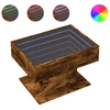 Image de vidaXL Table basse LED chêne fumé 70x50x45 cm bois composite