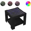 Image de vidaXL Table basse LED noire 53x53x45 cm bois composite