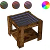 Image de vidaXL Table basse LED chêne fumé 53x53x45 cm bois composite