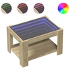 Image de vidaXL Table basse LED Chêne Sonoma 73x53x45 cm Matériau dérivé du bois