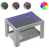 Image de vidaXL Table basse LED gris béton 73x53x45 cm Bois composite