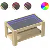 Image de vidaXL Table basse LED Chêne Sonoma 93x53x45 cm Matériau dérivé du bois