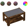 Image de vidaXL Table basse LED chêne fumé 93x53x45 cm bois composite