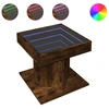 Image de vidaXL Table basse LED chêne fumé 50x50x45 cm bois composite