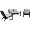 Image de vidaXL Ensemble de meubles de balcon 3 pièces avec coussins Noir Acier