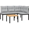 Image de vidaXL Ensemble de bancs de jardin 3 pièces noir Acier revêtu par poudre
