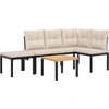 Image de vidaXL Ensemble de bancs de jardin 4 pièces noir Acier revêtu par poudre