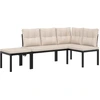 Image de vidaXL Ensemble de bancs de jardin 3 pièces noir Acier revêtu par poudre