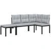 Image de vidaXL Ensemble de bancs de jardin 3 pièces noir Acier revêtu par poudre