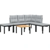 Image de vidaXL Ensemble de salon de jardin 5 pièces avec coussins Noir Acier