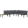 Image de vidaXL Ensemble de salon de jardin 4 pièces avec coussins Noir Aluminium