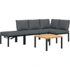 Image de vidaXL Ensemble de salon de jardin 4 pièces avec coussins Noir Aluminium