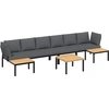 Image de vidaXL Ensemble de salon de jardin 5 pièces avec coussins Noir Aluminium
