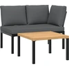 Image de vidaXL Ensemble de salon de jardin 2 pièces avec coussins Noir Aluminium