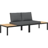 Image de vidaXL Ensemble de salon de jardin 2 pièces avec coussins Noir Aluminium