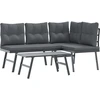 Image de vidaXL Ensemble de jardin 3 pièces avec coussins Noir Acier