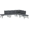 Image de vidaXL Bancs de jardin 4 pièces avec coussins Noir Acier revêtu par poudre