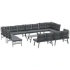 Image de vidaXL Salon de jardin 9 pièces avec coussins Noir Acier