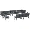 Image de vidaXL Ensemble de jardin 8 pièces avec coussins Noir Acier