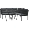 Image de vidaXL Ensemble de canapés de jardin avec coussins Noir Acier et Textilène