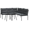 Image de vidaXL Ensemble de canapés de jardin avec coussins Noir Acier et Textilène