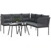 Image de vidaXL Ensemble de canapés de jardin avec coussins Noir Acier et Textilène