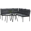 Image de vidaXL Ensemble de canapés de jardin avec coussins Noir Acier et Textilène