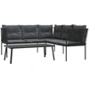 Image de vidaXL Ensemble de canapés de jardin avec coussins Noir Acier et Textilène