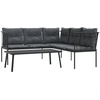 Image de vidaXL Ensemble de canapés de jardin avec coussins Noir Acier et Textilène