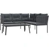 Image de vidaXL Ensemble de canapés de jardin avec coussins Noir Acier et Textilène