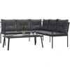 Image de vidaXL Ensemble de canapés de jardin avec coussins Noir Acier et Textilène