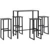 Image de vidaXL Ensemble de bar de jardin 5 pièces Noir Acier revêtu par poudre