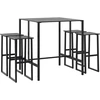 Image de vidaXL Ensemble de bar de jardin 5 pièces Noir Acier revêtu par poudre