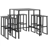 Image de vidaXL Ensemble de bar de jardin 7 pièces Noir Acier revêtu par poudre