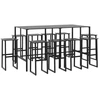 Image de vidaXL Ensemble de bar de jardin 11 pièces Noir Acier revêtu par poudre