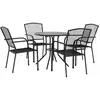 Image de vidaXL Ensemble de chaises de jardin 5 pièces empilables Acier revêtu par poudre