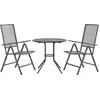 Image de vidaXL Ensemble de chaises de jardin 3 pièces réglables Acier revêtu par poudre