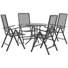 Image de vidaXL Ensemble de chaises de jardin 5 pièces réglables Acier revêtu par poudre