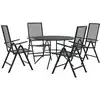 Image de vidaXL Ensemble de chaises de jardin 5 pièces réglables Acier revêtu par poudre